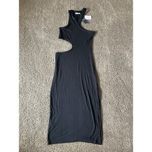 Abercrombie & Fitch Asymmetrical Cut Out Black Bodycon Dress Grunge Y2K Style